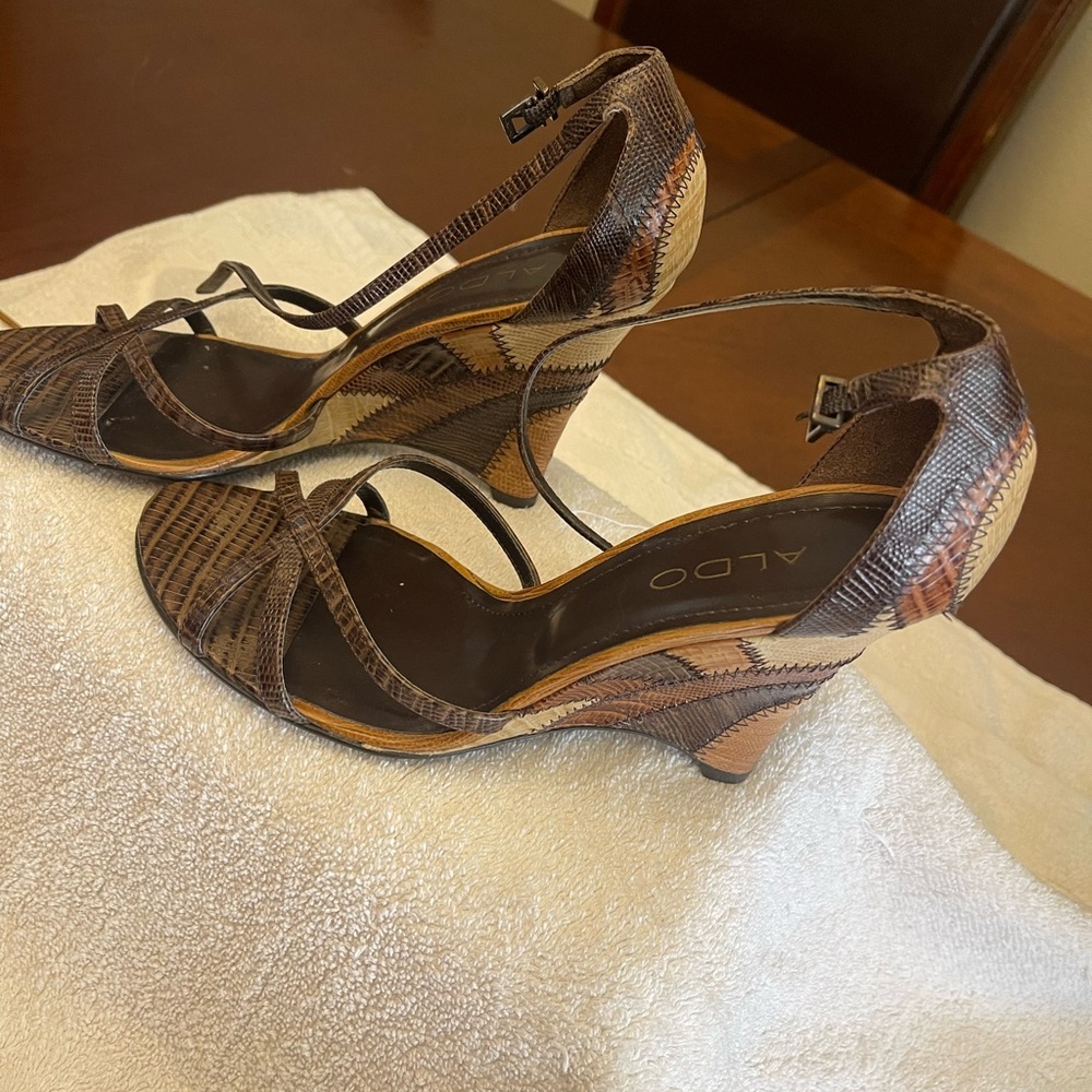 Aldo Patchwork Leather Wedge Sandals. Worn Twice!… - image 3